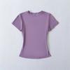 Conjunto de Top Camiseta Ajustado de Manga Corta con Cintura de Reloj de Arena y Cordón, Pantalones Rectos Cómodos de Corte Holgado para Yoga