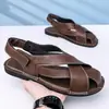 Sandálias Romanas Baotou para Homens 2026 Verão Novo Estilo Moda Retrô Versátil Solado Macio Para Dirigir Casual Sapatos de Praia