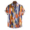 Comercio exterior transfronterizo nueva moda casual para hombre talla grande camisa de manga corta con estampado 3D, camisa de hombre