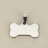 Amazon accesorios para joyería DIY etiqueta colgante de hueso de perro de acero inoxidable 21*40MM letras lisas en stock