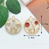Accesorios de bricolaje Serie Roja Material de aleación Flor clásica Ins Pendientes Pulsera Llavero Colgante