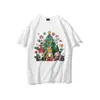 Ropa de Verano Nueva Transfronteriza Tallas Grandes para Hombre Camisetas Casuales Holgadas para Hombre Estampado Navideño de Motocicleta Mangas Cortas