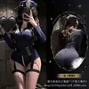 Conjunto de uniforme de cosplay de policía sexy para discoteca, lencería sensual, estilo seductor y recatado, dama de oficina madura europea y americana, entrepierna abierta, no es necesario quitar