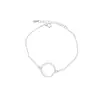 Pulsera Geométrica Circular de Plata de Ley S925 Completa, Exquisito Electrochapado, Microincrustado, Joyería de Mano Simple, Anillo de Moda Europeo y Americano