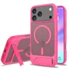Capa Magnética 2 em 1 com Suporte e Textura Semelhante à Pele para iPhone 17/18 Pro Max Capa de Telefone 17/16E