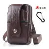 Nova Bolsa de Cintura de Couro Genuíno para Celular Masculina, Bolsa Transversal Multifuncional à Prova d'Água de Couro Bovino de Primeira Camada, Pochete de Cintura Business para Usar no Cinto