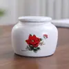 Miniatura Cerámica Pequeño Recipiente para Té Portátil Sellado Tarro de Almacenamiento para Polvo de Incienso y Ungüento, Caja de Empaque Vacía para Té Verde, Universal