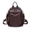 Mochila artesanal de couro bovino de primeira camada transfronteiriça com contraste de cores, grande capacidade, costura vintage, mochila feminina, mochila feminina, mochila