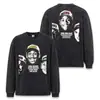 Camiseta de Manga Larga Pesada Estilo Americano Lavada Copo de Nieve Nueva Colección Otoño/Invierno Stewell para Hombres y Mujeres, Tendencia de Comercio Exterior High Street