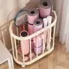Cesta de Almacenamiento para Esterilla de Yoga con Ruedas Cesta para Herramientas Deportivas del Hogar Artefacto de Almacenamiento para Artículos de Baloncesto Estante de Almacenamiento para Equipo de Fitness