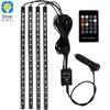 Luz de atmosfera interior do carro reequipada luz de apoio para os pés interior do carro USB fiação sem fio colorido atmosfera de pé música ritmo de luz