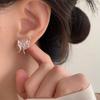Nuevos pendientes de mariposa hueca, diseño de nicho de moda femenina, pendientes de circonita rosa amorosa, nuevos pendientes al por mayor