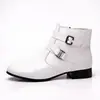 Botines de Cuero Cortos de Negocios con Doble Hebilla y Cremallera Lateral de Fábrica Transfronteriza Tallas para Hombre 39-48 Amplio Stock en Almacén Rotación Rápida para Pedidos Pequeños