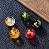 Cuentas Sueltas Talladas de Vidrio Ágata con Chapado en Oro Dios de la Riqueza de Cinco Vías Cadena de Cuentas para Pulsera de Vidrio DIY Cuentas Redondas