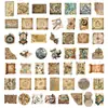 50 Peças de Adesivos de Viagem Mapa Mundi, Pegada de Viagem Global Retro DIY Diário Mala Adesivos Decorativos à Prova d'Água