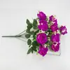 Ramo de Flores de Rosa de Terciopelo con Perlas Simuladas de 10 Cabezas para Decoración del Hogar, Boda, Hotel, Fotografía al Aire Libre y Ramo de Mano
