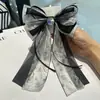 Pinza para el Cabello de Malla con Lazo y Pedrería Estilo Coreano para Mujer, Elegante Pinza de Resorte Francesa para la Parte Trasera de la Cabeza, Exquisito y Versátil Accesorio para el Cabello Transfronterizo