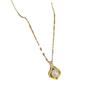 Collar de oro real con microincrustaciones de sirena Ji con gota de agua de lujo de alta calidad y estilo de celebridad de Internet, colgante de cadena de clavícula con temperamento afortunado para mujer