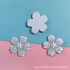 Glitter Fino Gelo Rosa Transparente Azul Flor de Cerejeira Acessórios para Joias DIY Patch de Flor Rosa Buraco Flor para Sapato Fivela de Sapato Acessórios de Cabelo