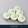 Conjunto de 6 xícaras de chá de cerâmica kung fu para uso doméstico, incluindo tigelas de chá, xícaras de degustação, conjuntos de chá e xícaras pequenas para o anfitrião apreciar o chá