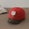Boné de Baseball Infantil Fashionável Estilo Coreano com Estampa de Leopardo, Adequado para Todas as Estações, Chapéu de Sol Respirável para Bebês na Primavera e Verão, Transfronteiriço