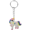 Colgante de Unicornio Lindo Dibujo Animado Caballo Pequeño Llavero de Bolsa Adorno Colgante PVC Goma Blanda Decoración de Llavero Colgante Pequeño