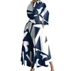 Vestido Cruzado Europeo y Americano 2026 Estilo Nuevo Casual de Oficina Moda Cuello Polo Manga Larga con Cintura Elástica y Dobladillo Amplio