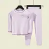 Ropa interior térmica antibacterial para niños 100% algodón, ropa de estar de algodón puro grado A, conjunto unisex de capa base para otoño e invierno (arriba y abajo)