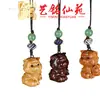 Yiming Xianyuan Talla de Sándalo Dibujo Animado Colgante Accesorios para Teléfono Móvil DIY Talla en Madera Lindo Animal Colgante Colgante para Bolsa