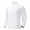 Moletom com Zíper Meio Homem Camiseta Longa Estilo Casal Seda Gelada Elástico Zíper Meio Gola Alta Manga Longa Secagem Rápida Macio e Liso Máscara 9D