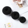 Anillo para el cabello con forma de flor de donut para niñas, accesorio para el cabello negro sencillo de estilo coreano para mujeres