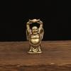 Nueva estatua de Buda Maitreya de latón puro, decoración de Buda de gran barriga, artesanía decorativa china de escritorio para el hogar, pequeños adornos