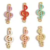 Colgante de Nota Musical de Guitarra Esmaltada Colorida Serie de Instrumentos de Piano Accesorios para Joyería DIY Encanto para Llavero W505