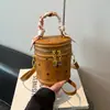 Bolso Cilíndrico Estampado de Moda para Mujer, Nuevo Bolso de Mano Estilo Coreano 2026, Bolso tipo Cubo, Elegante Bolso de Hombro Cruzado