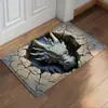 Nueva alfombrilla de suelo visual de dragón de piedra de Amazon para decoración de puerta de entrada, resistente a la suciedad, fácil de mantener y resistente al desgaste