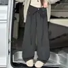 Pantalones de rayas para niña con pierna curva, nuevo estilo otoño 2026, pantalones rectos relajados para jóvenes, pants anchos para padres e hijos