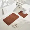 Juego de Alfombrillas de Piso de Coral Polar Transfronterizo Estilo Simple Baño Antideslizante Fácil de Limpiar Baño Absorbente de Agua Alfombrilla de Piso