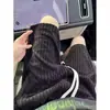 Pantalones Cortos Rayados Negros y Blancos Estampados Retro Transfronterizos para Hombre, Estilo Casual de Verano, Pantalón de Cinco Puntos, Talla Grande, Estilo Americano