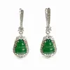 Pendientes de Plata de Ley S925 con Calcedonia Natural Hielo Forma de Calabaza Nuevos Estilo Chinoiserie Tendencia Nacional Moda de Nicho Elegante Versátil Joyería para Orejas