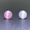 Ojo de Gato Cuentas Sueltas Semiacabadas DIY Cuentas con Polvo de Ojo de Gato Ojo de Gato Blanco Cuentas Sueltas Redondas de Ojo de Gato Accesorios para Joyería