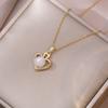 Colar Feminino Novo Amor Zircão Elegante Japonês e Coreano Doce Borboleta Pingente Pêssego Coração Rede Vermelha Corrente Titânio Aço Acessórios Jóias