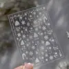 Adesivos para Manicure Tomoni Shell Light Inverno Natal Gelo Adesivos Transparentes para Unha Suéter Floco de Neve Adesivos Auxiliares para Manicure