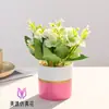 Bola de Camomila Jardim Pequeno Bonsai Flor Artificial Decoração Sala de Estar Estudo Planta Verde Falsa Decoração Mesa de Escritório