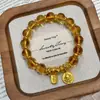 Nuevo Pulsera del Dios de la Riqueza Amarillo Estilo Chino, Lujo Ligero, Nuevo Diseño de Nicho, Atrae Riqueza y Fortuna, Pulsera de Gama Alta Regalo para Mujeres