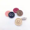 Botones de Resina de Colores de Cuatro Agujeros con Bordes Delgados, Botones Teñibles para Ropa de Trabajo, Uniformes Escolares, Ropa Infantil, Botones Redondos para Camisa