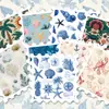 56 Piezas de Pegatinas de Sellos Retro de Vida Marina en Estilo Acuarela Fresca para Maletas, Decoración DIY de Diario y Venta al por Mayor