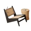 Poltrona Individual Sofá Estilo Wabi-Sabi, Poltrona Vintage de Rattan Trançado para Pousada, Poltrona Preguiçosa de Designer para Varanda de Casa