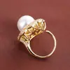 Exquisito y de Alta Gama Anillo Abierto de Girasol, Joyería de Anillo para Mujer de Cobre Puro de Moda de Gama Alta de Nicho, Artículo de Venta Caliente Transfronterizo