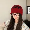 Gorro de Tricô Color Block de Mistura de Lã Feminino para Outono e Inverno, Quente para Uso Externo, Novo Estilo Fashion, Slouchy, Tendência, Atacado