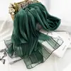 Bufanda Transpirable Ligera de Mezcla de Seda de Morera de Nuevo Estilo Transfronteriza con Rayas Verticales y Hilo Dorado, Bufanda Elegante de Alta Gama para Mujer